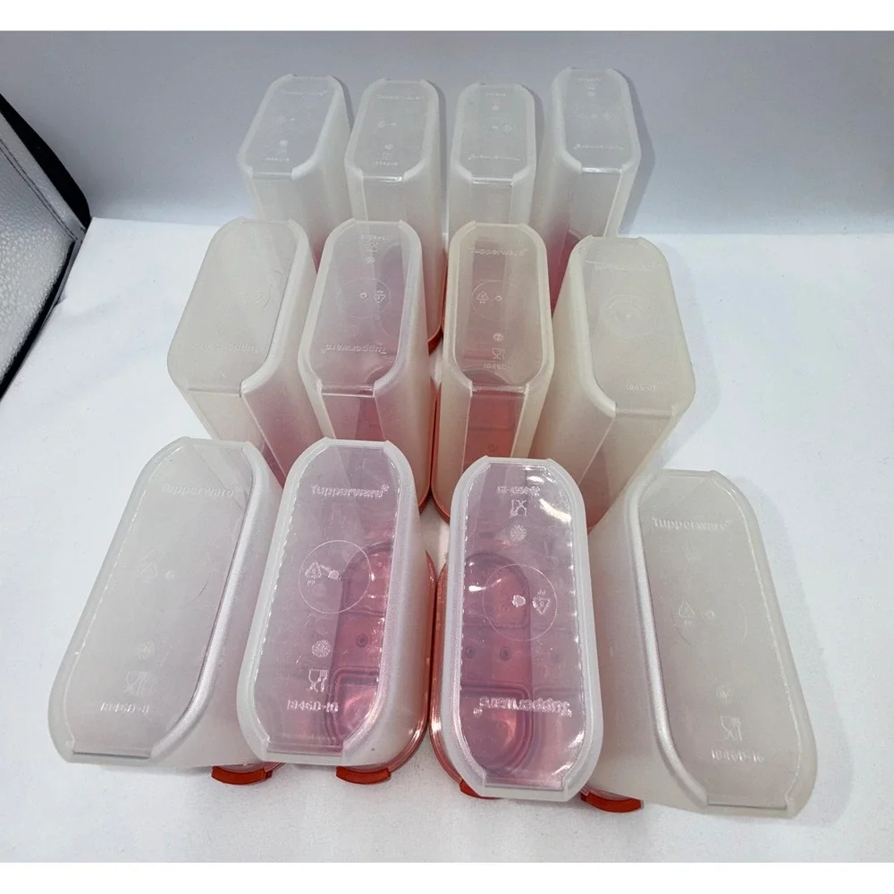 Tupperware Spice Shaker Set of 20 Red Modular Mates Kitchen Storage Vintage